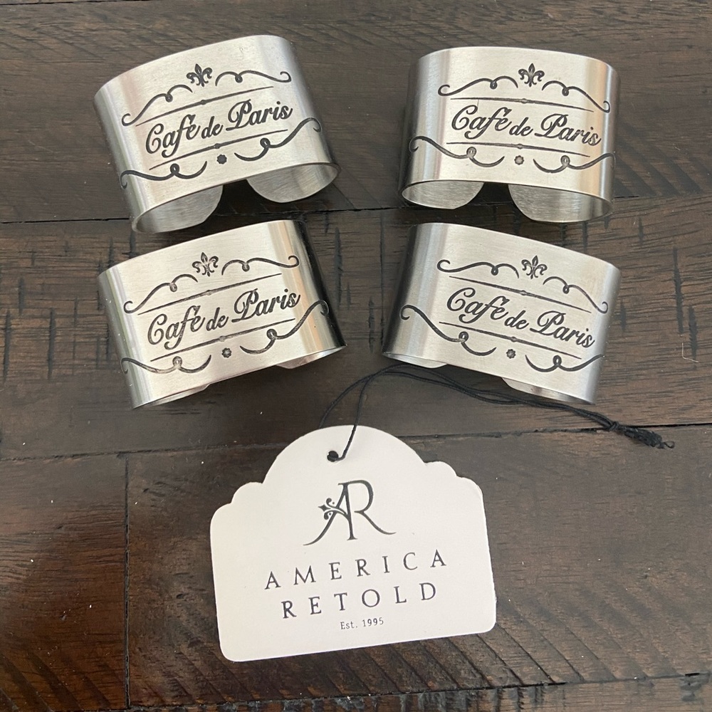 America Retold Cafe de Paris Metal Napkin Rings